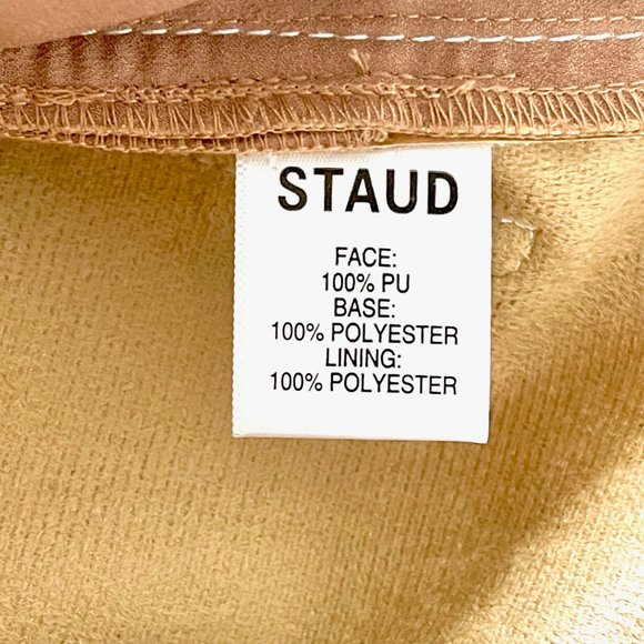 New STAUD Domino Vegan Leather Wide-Leg Pants in Camel Size 4 - Picture 11 of 11